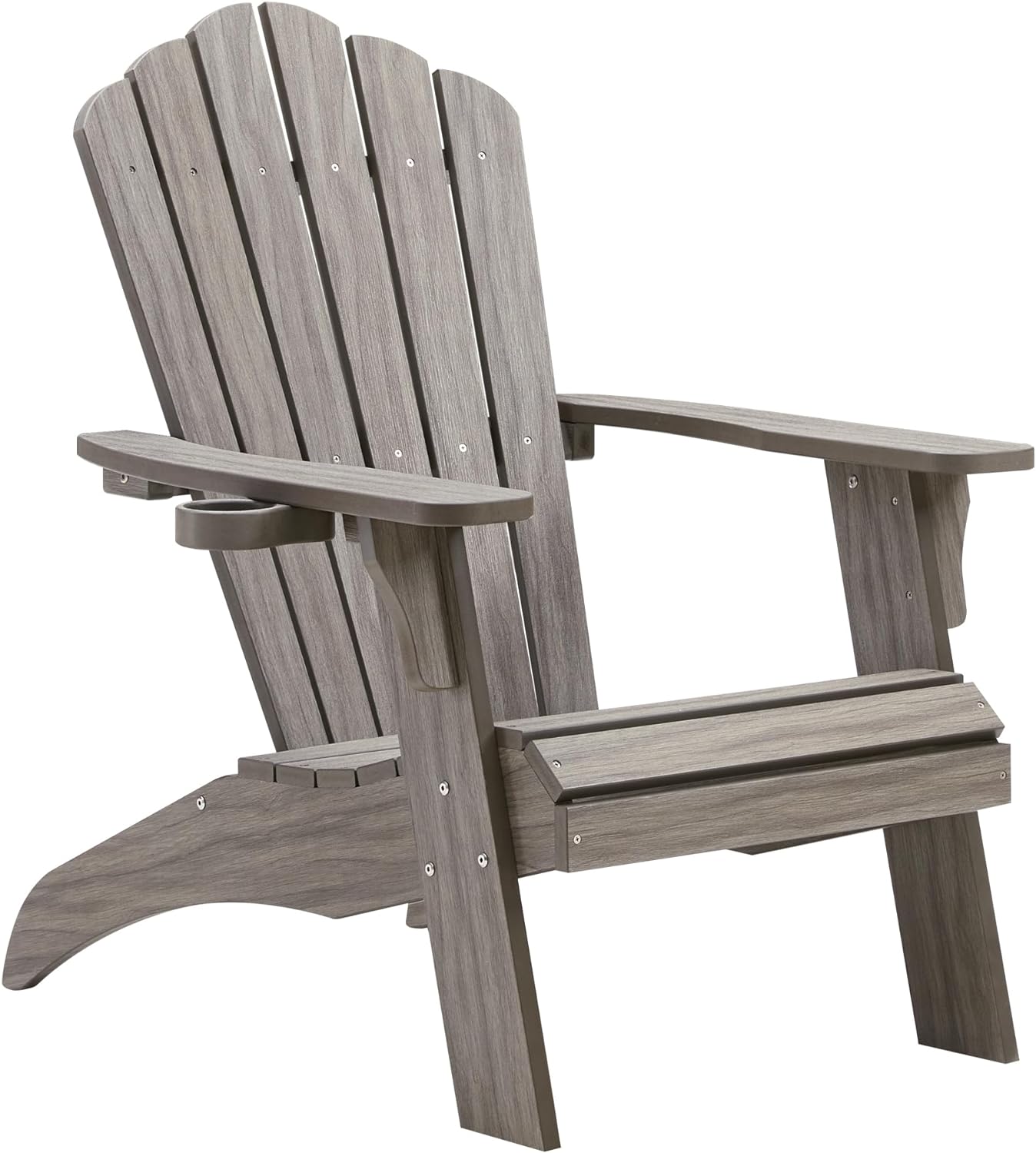 Psilvam Adirondack Chair, Oversized Poly Lumber Fire Pit Chair with Cup Holder, 350Lbs Support Patio Chairs for Garden, Weather Resistant Outdoors Seating, Relaxing Gift for Father & Mother